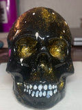 Gloss Black Concrete Skull Sculpture S2